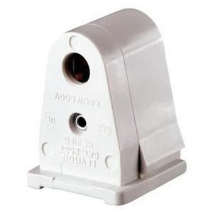 660-Watt White Slimline Base Single Pin Pedestal Slide-on Lock-on Stationary Standard Fluorescent Lampholder 2537