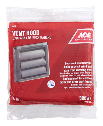 Ace 4 in. W X 4 in. L Brown Plastic Replacement Vent Hood - Total Qty: 6