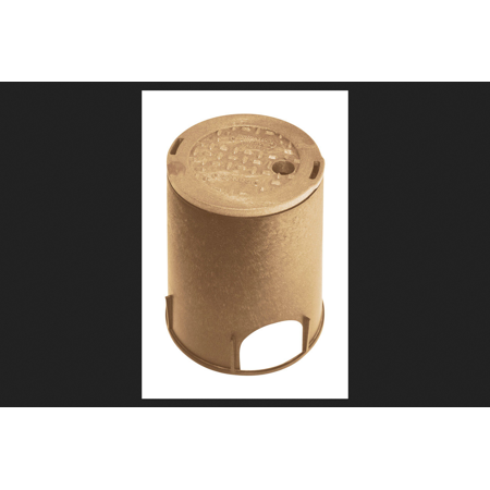 NDS 8.4 in. W X 9.1 in. H Round Valve Box with Overlapping Cover Brown