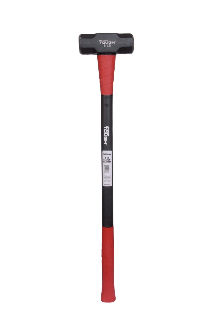 Hyper Tough 8lb Sledge Hammer with Double Injection Fiberglass 34  Handle