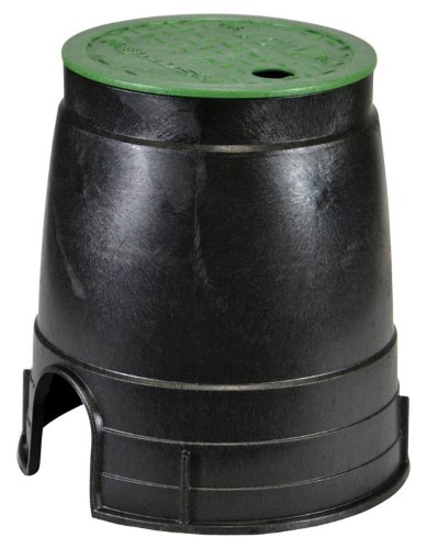 [4806501] NDS 8.5 in. W X 8.5 in. H Round Valve Box with Overlapping Cover Black/Green