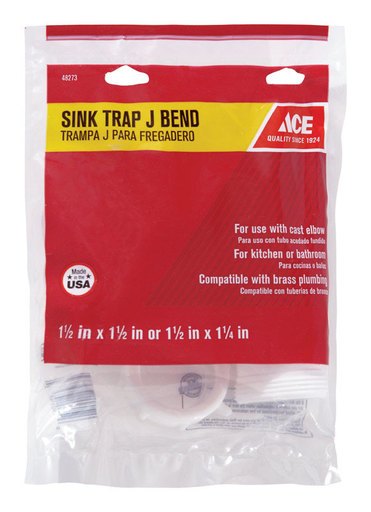 [48273] Ace 1-1/2 in. D Plastic Sink Trap J-Bend