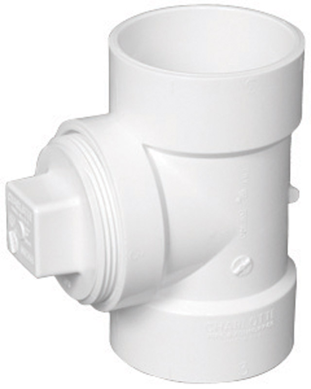 Charlotte Pipe 3 in. Hub X 3 in. D Hub PVC Cleanout Tee 1 Pk