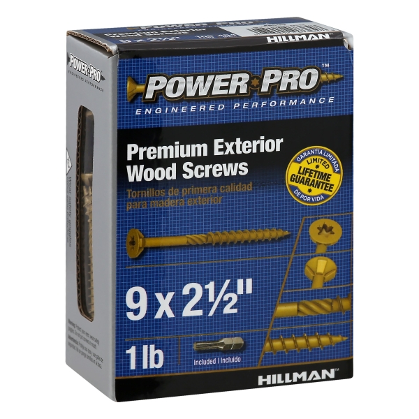 HILLMAN Power Pro No. 9 in. X 2-1/2 in. L Bronze Star Flat Head Premium Deck Screws 1 Lb 88 Pk