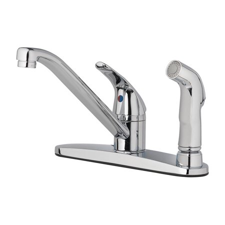 Oakbrook Collection Essentials One Handle Chrome Kitchen Faucet Side Sprayer Included
