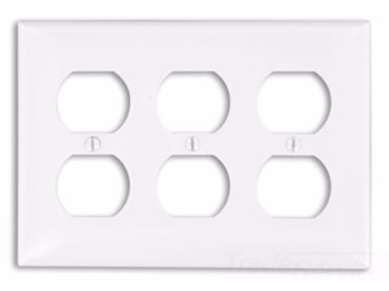 PLACA RECEP DOBLE 3 GANGAS IVORY