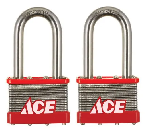 Ace 1.5 in. H X 2 in. W Stainless Steel 4-Pin Cylinder Padlock