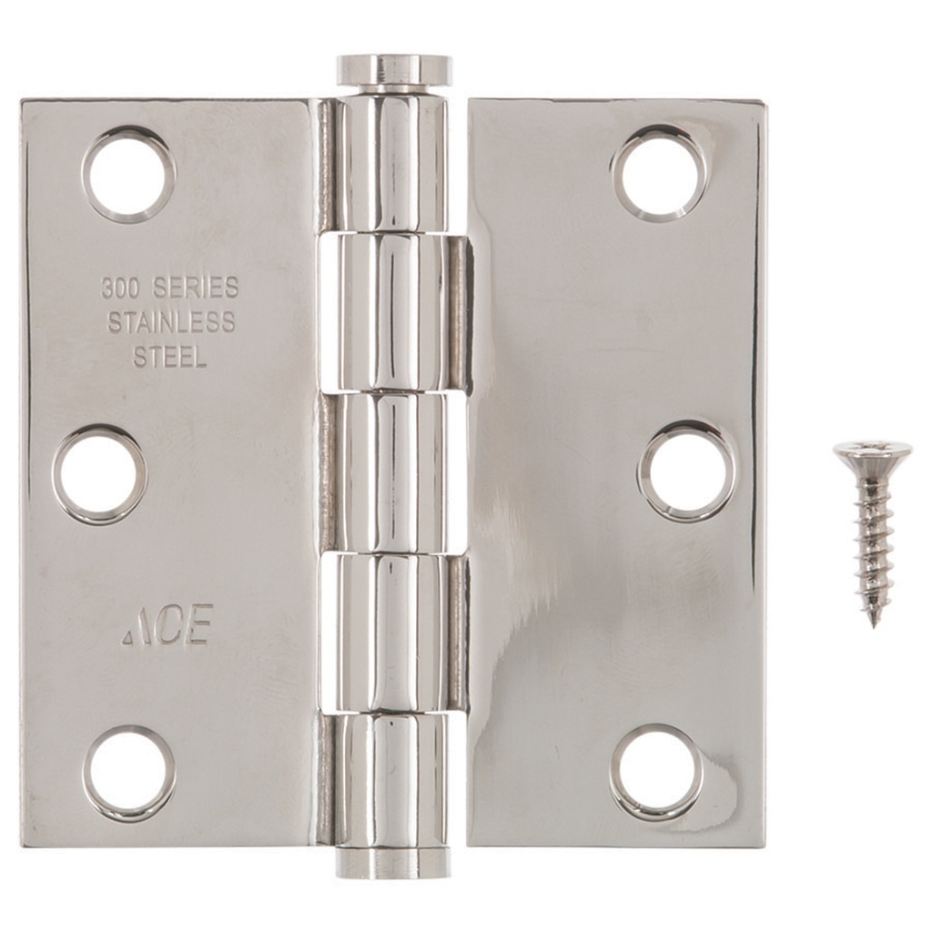 Ace 3 in. L Stainless Steel Residential Door Hinge 1 Pk