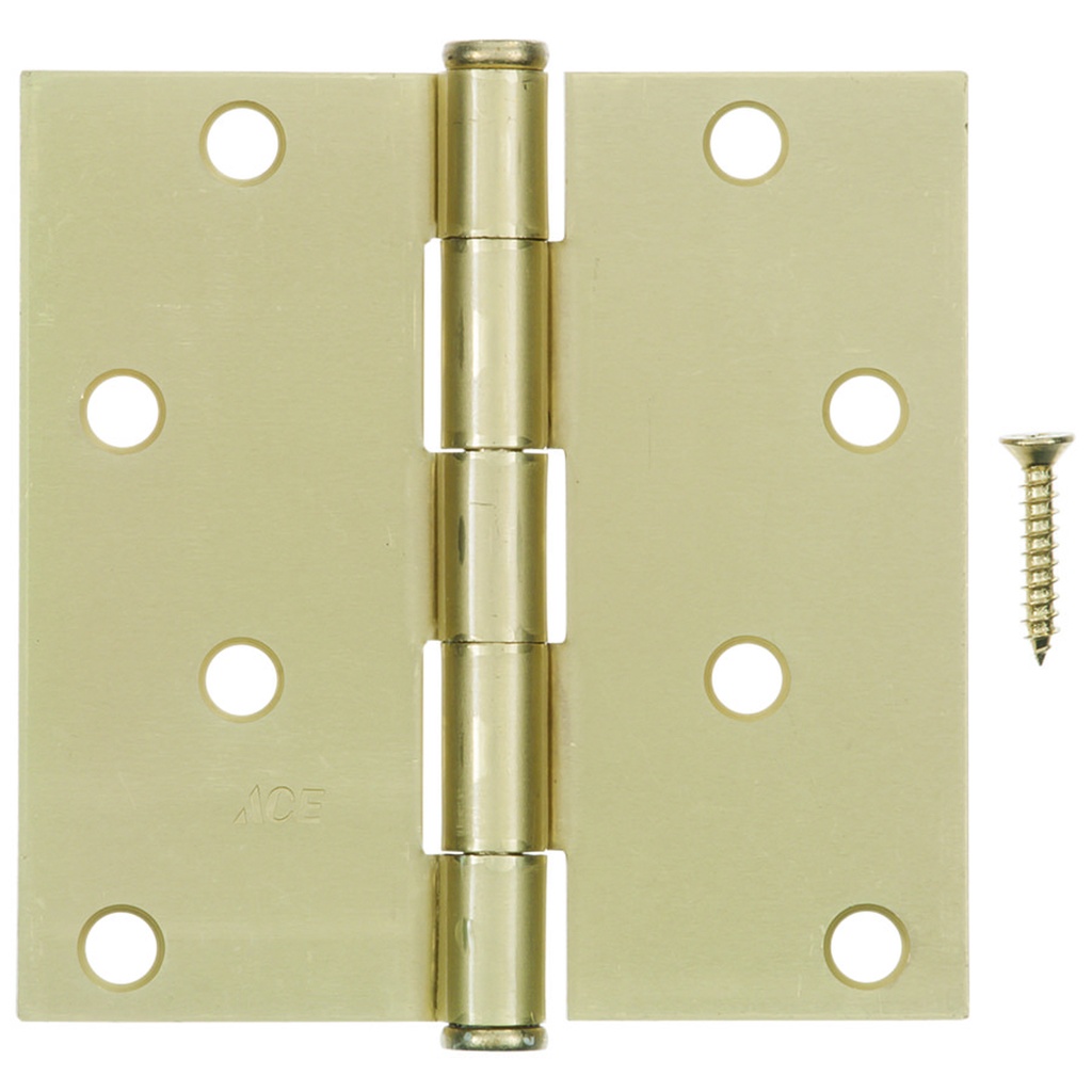 Ace 4 in. L Satin Brass Residential Door Hinge 1 Pk