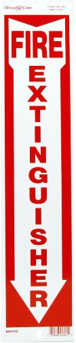 Hillman English Red Fire Extinguisher Sign 18 in. H X 4 in. W