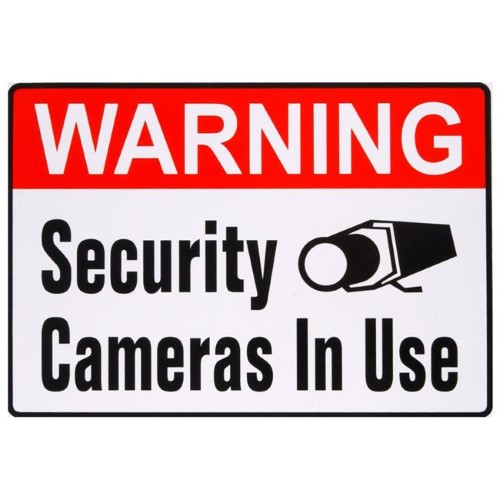 Hillman Warning Security Cameras in Use Flexible Self-Adhesive Sign (4 X 6 Inch)