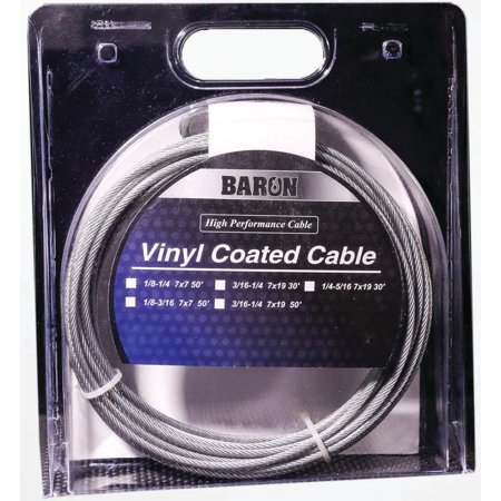 [5037795] Baron 1/8-3/16 in. D X 50 Ft. L Vinyl Coated Galvanized Steel Aircraft Cable