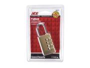 Ace 1-7/8 in. H X 1-1/4 in. W X 1/2 in. L Brass 4-Dial Combination Padlock