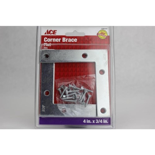 CORNER BRACE FLAT 4" ZN