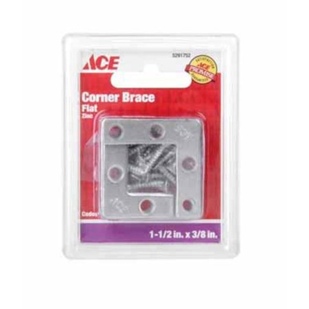 1-1/2  Flat Zinc Corner Brace Ace Mending Plates 01-3410-300 082901138082