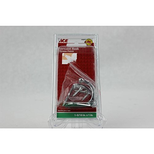 2Pk Single Garment Coat Hooks Ace Coat Hooks 5292875 Chrome 082901139119
