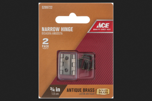 Ace 5/8 in. W X 3/4 in. L Antique Brass Brass Narrow Hinge 2 Pk