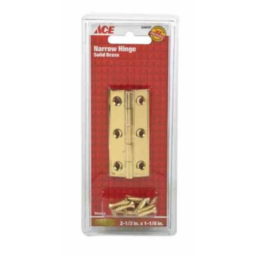 Ace 1-1/2 in. W X 2-1/2 in. L Polished Brass Brass Narrow Hinge 2 Pk