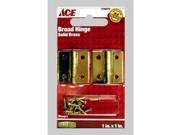 [5299870] Ace 1 in. W X 1 in. L Polished Brass Brass Broad Hinge 4 Pk
