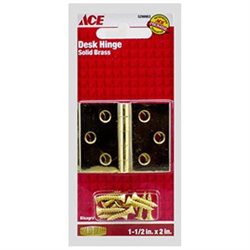 Ace 2.75 in. W X 1-1/2 in. L Polished Brass Brass Desk Hinge 2 Pk