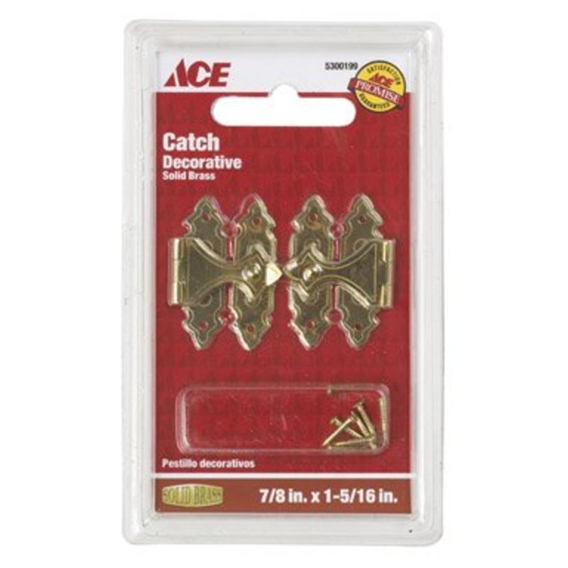 Ace Antique Brass Decorative Catch 0.9 in. 1-5/16 in. 2 Pk