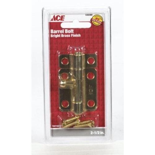 Ace 2.5 in. L Brass-Plated Steel Barrel Bolt 1 Pk