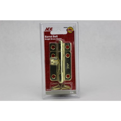 Ace 3 in. L Brass-Plated Steel Barrel Bolt 1 Pk