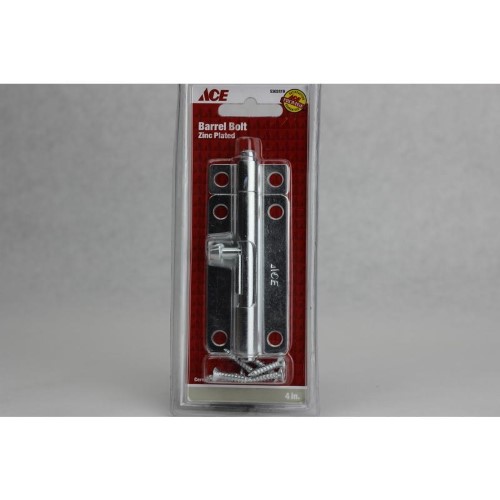 Ace 4 in. L Zinc-Plated Steel Barrel Bolt 1 Pk