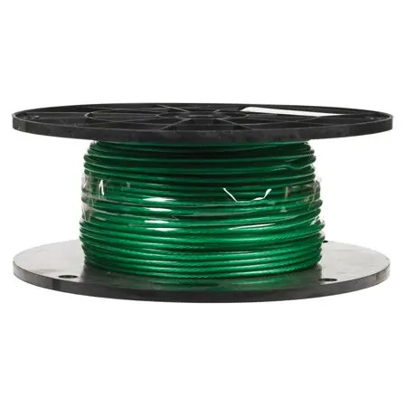 '- Chain .06in. 1 X 7 X 250 Green Vinyl Coated Cable  7000197