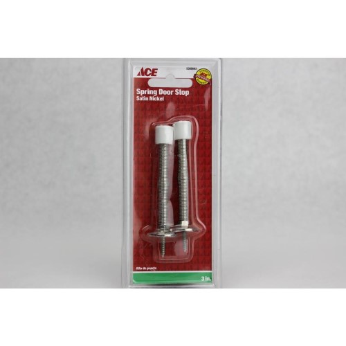 3  Satin Nickel Spring Door Stop Ace Door Stop 5368683 Satin Nickel Steel