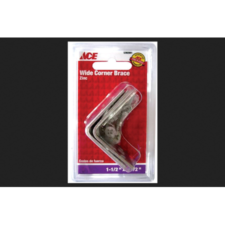 Ace Inside Wide Corner Brace 1-1/2 in. X 1-1/2 in. Zinc