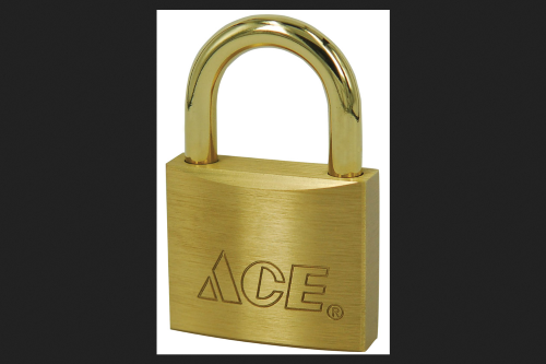 Ace 1-5/16 in. H X 1-1/2 in. W X 17/32 in. L Brass Double Locking Marine Padlock