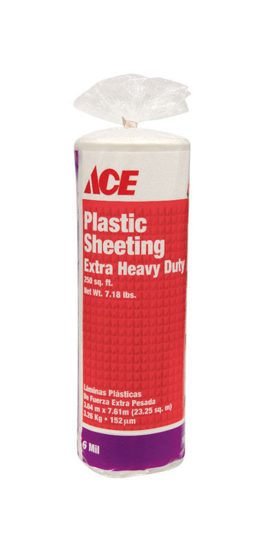 Ace Plastic Sheeting 6 Mil X 10 Ft. W X 25 Ft. L Polyethylene Clear