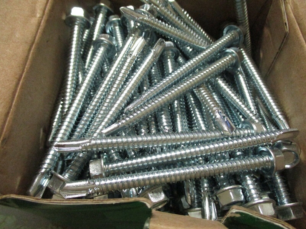 1/4-14 X 3 Self-Drilling Screws Hex Washer Head STEEL/Zinc QTY 100