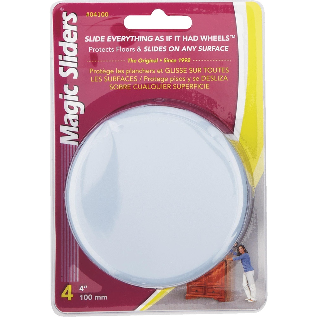 Magic Sliders 4pk 4" Round Adhesives Move and Remove