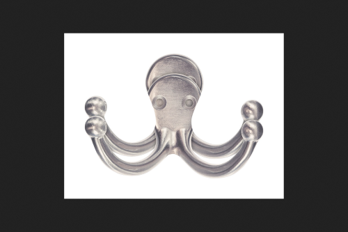 [Case of 10 Packs] 1 in. L Satin Nickel Silver Brass Small Double Garment Hook (2 per Pack)