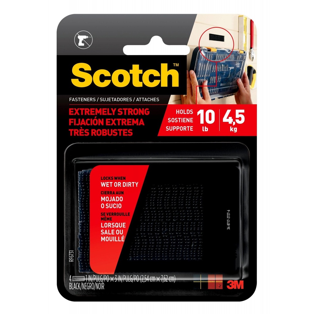 [5636626] Scotch Medium Foam Hook and Loop Fastener 3 in. L 2 Pk