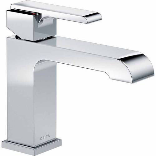 Delta 567LF-LPU Ara 1.2 GPM Single Hole Bathroom Faucet Less Pop-up Drain Assembly - Limited Lifetime Warranty Chrome Faucet Bathroom Sink Faucets