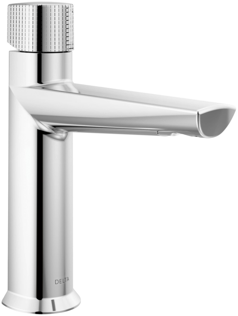 [573-PR-LPU-DST] Delta 573-LPU-DST Galeon 1.2 GPM Knurled Knob Single Hole Bathroom Faucet Less Drain Assembly Lumicoat Chrome Faucet Bathroom Sink Faucets Single