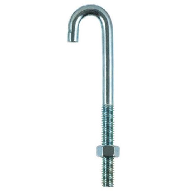 [57938] Hampton Small Zinc-Plated Silver Zinc 1 in. L J-Bolt 375 Lb. 1 Pack