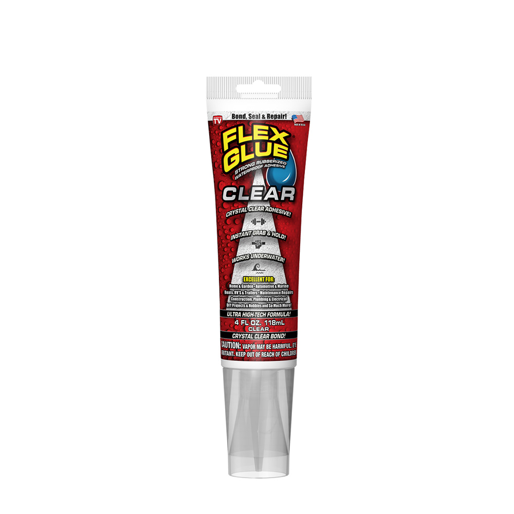 Flex Seal Family of Products Flex Glue Clear Rubberized Waterproof Adhesive 4 Fl. Oz