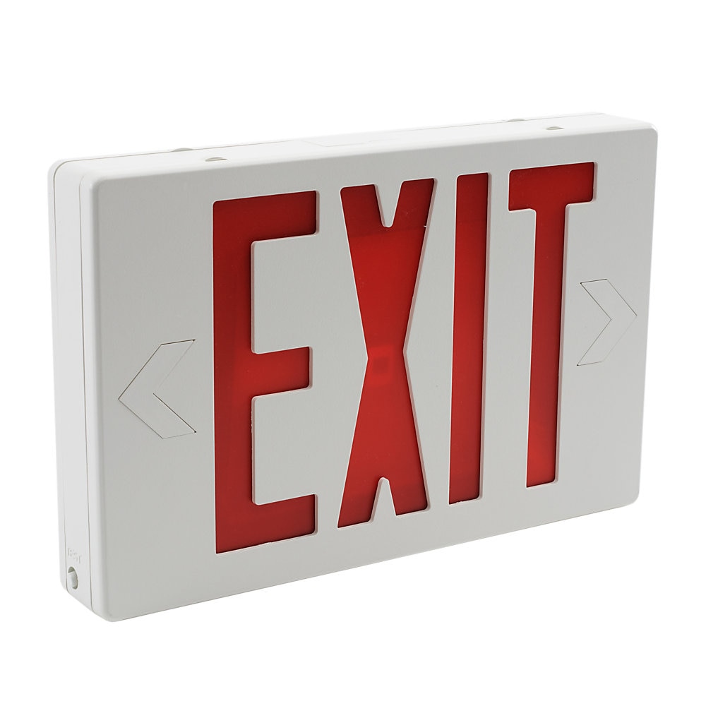 EXIT SIGN LED WH/EM RED .5W/120