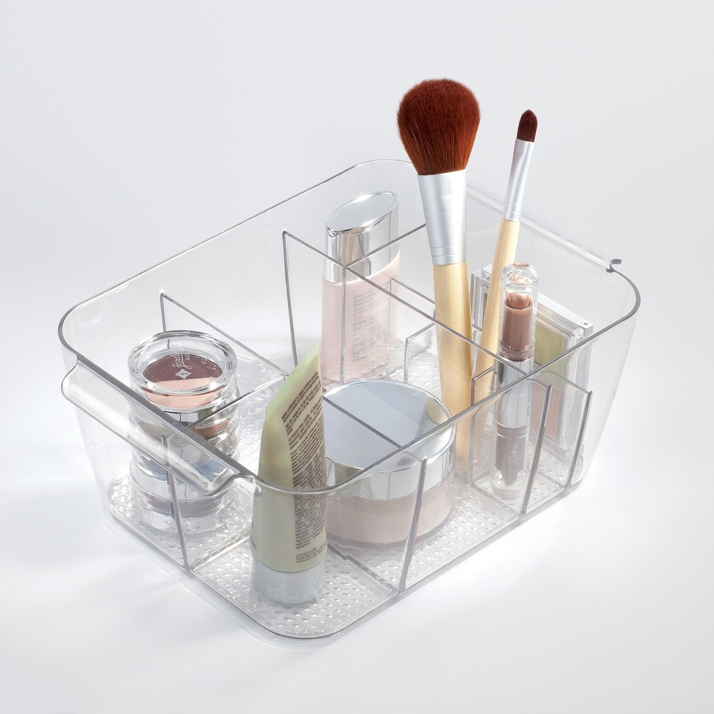 IDesign Clear Cosmetic Organizer 3-5/8 in. H X 10-13/32 in. W X 7.1 in. D