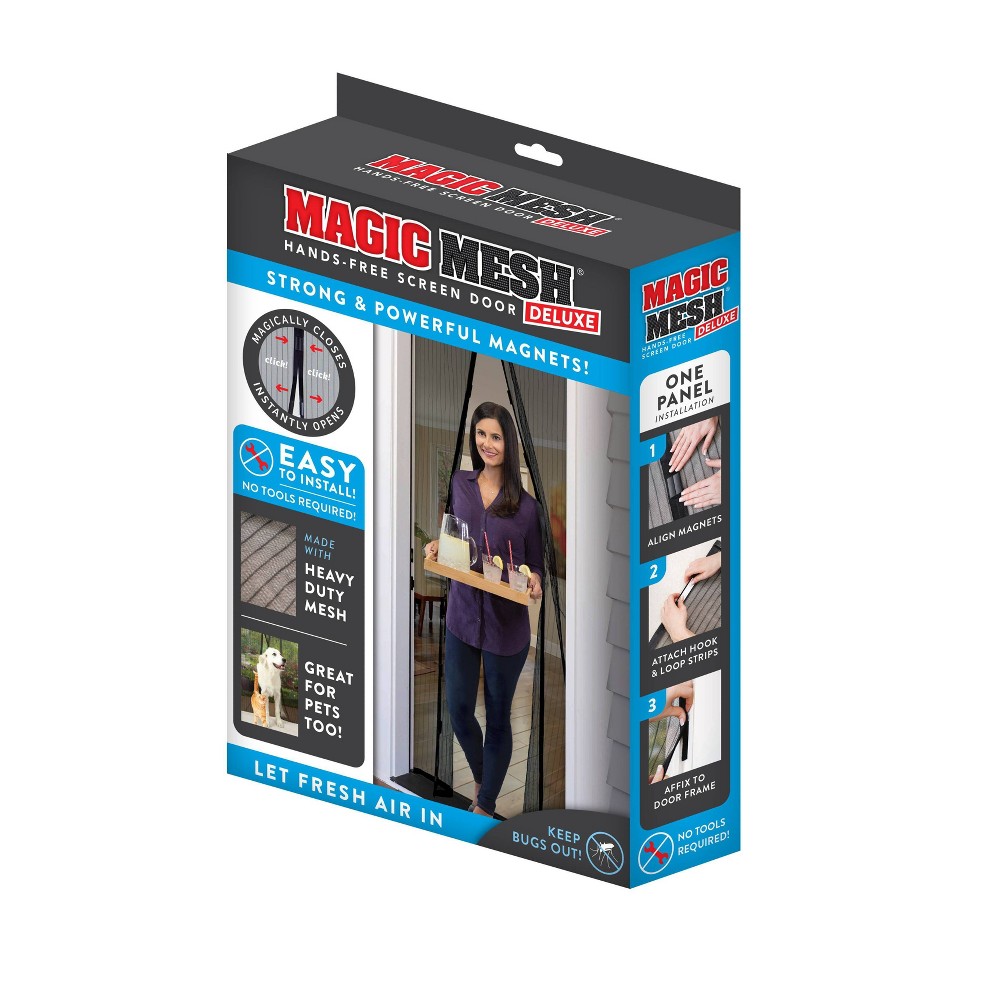 As Seen on TV Magic Mesh 83 in. H X 39 in. W Black Mesh Hands-Free Magnetic Screen Door