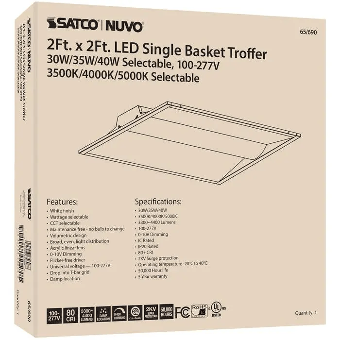 SATCO 2X2 SINGLE BASKET TROFFER