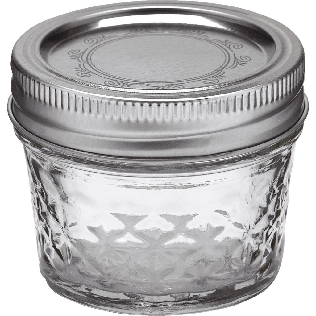 Ball 1440080400 4 Oz Quilted Jelly Jar W/ Lid & Band - Regular Mouth, Clear,