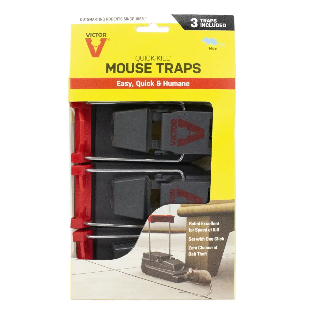 Victor Quick-Kill Small Snap Trap for Mice 3 Pk