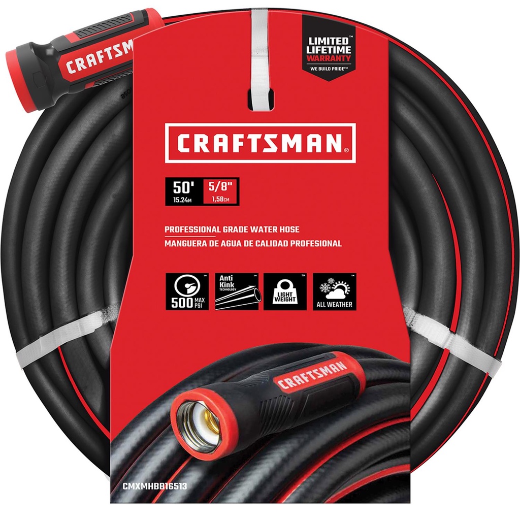 [7016234] Craftsman 5/8 in. D X 50 Ft. L Heavy Duty Professional Grade Garden Hose
