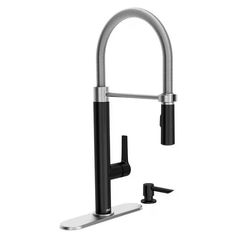 American Standard 7033350.243 Cayenne Pull-Down Matte Black/Stainless Kitchen Faucet  Soap Dispenser