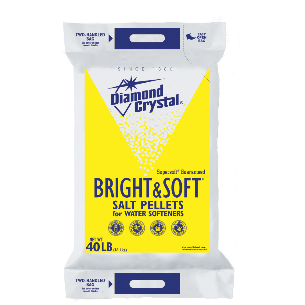 Diamond Crystal Bright & Soft Water Softener Salt Pellets 40 Lb